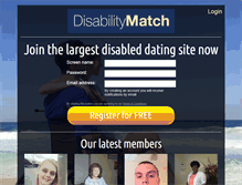 Tablet Screenshot of disabilitymatch.com